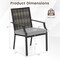 Set of 2 PE Rattan Patio Chairs with Cushions Stackable Wicker Armchairs for Outdoor Use